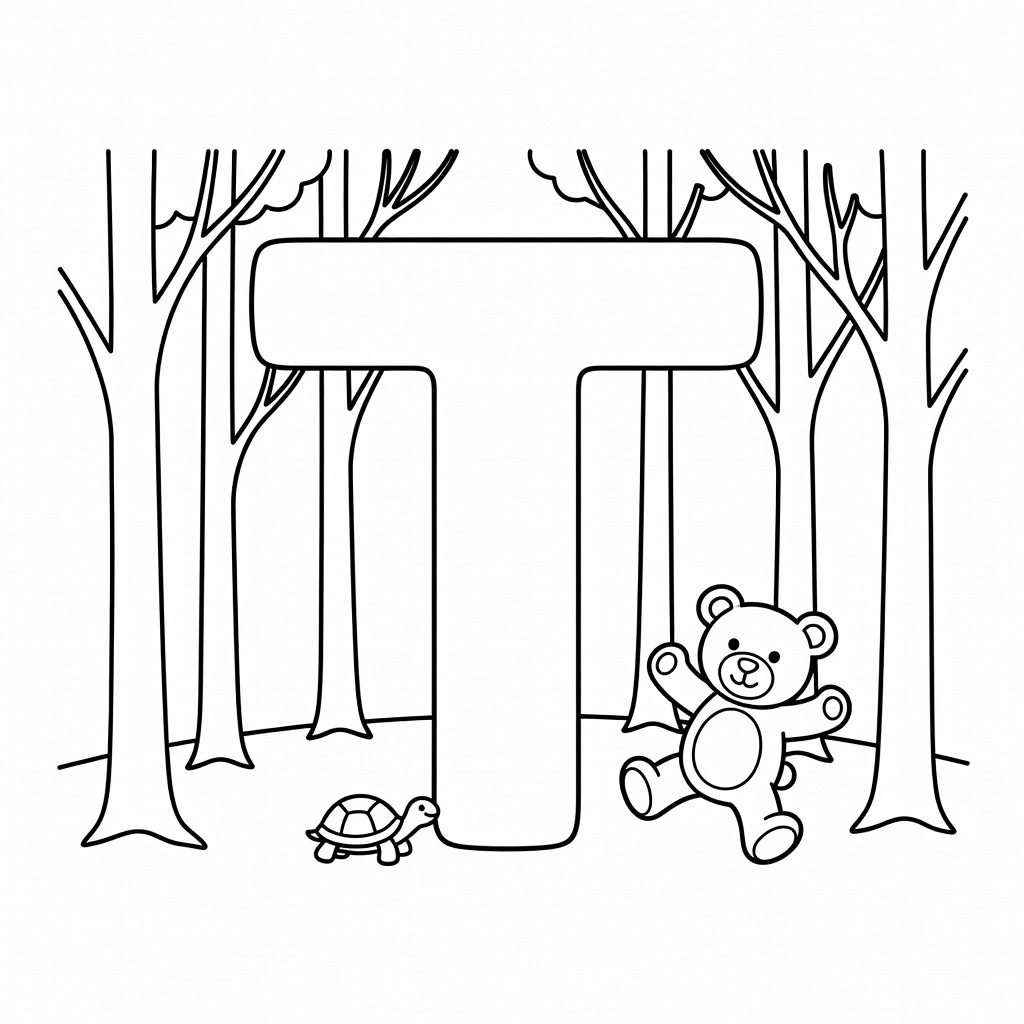 Letter T coloring page