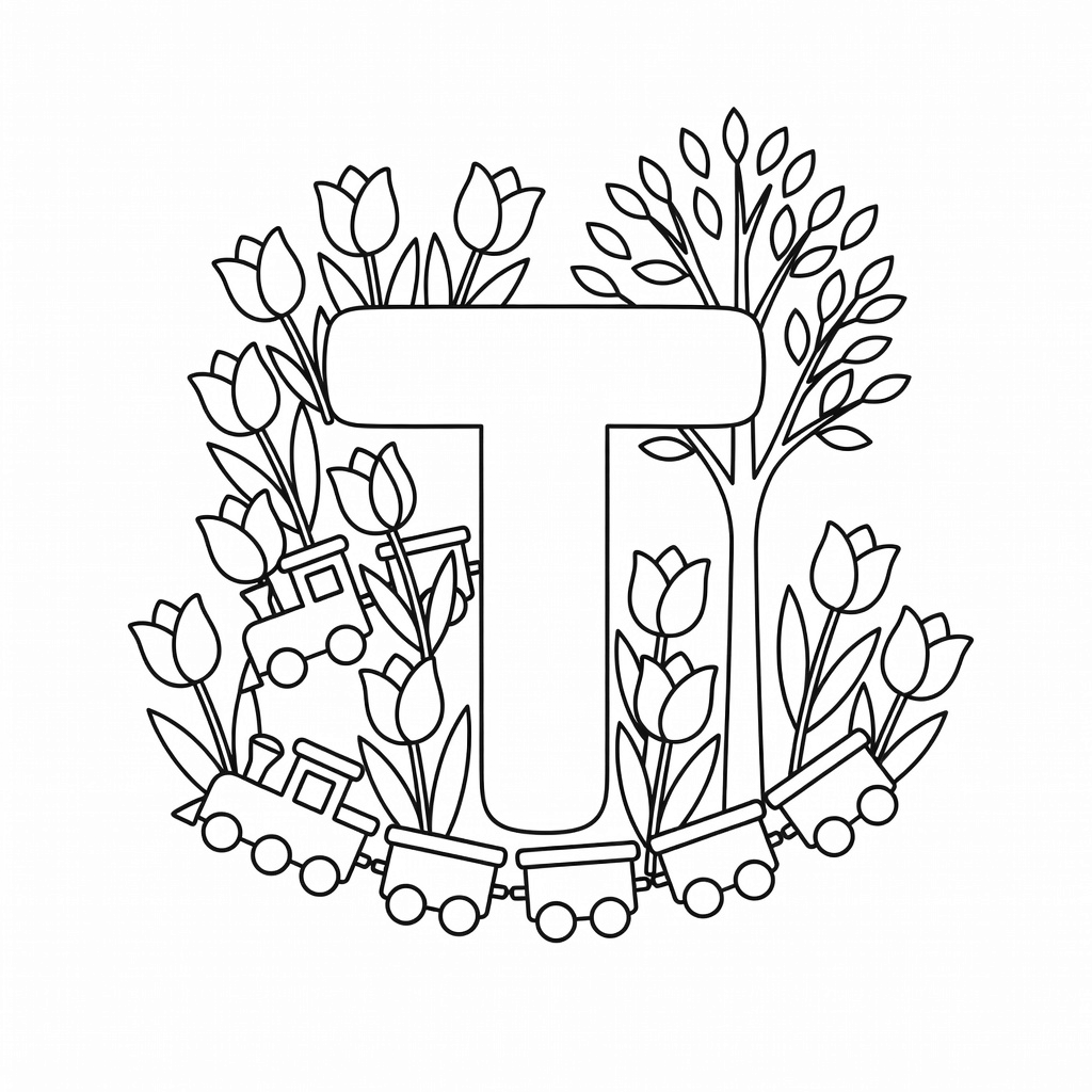 Letter T coloring page