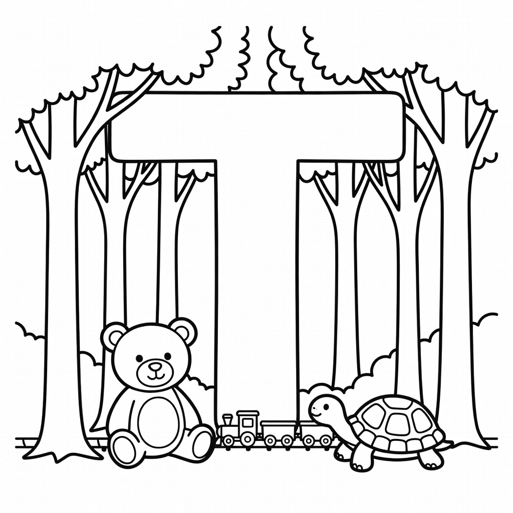 Letter T coloring page