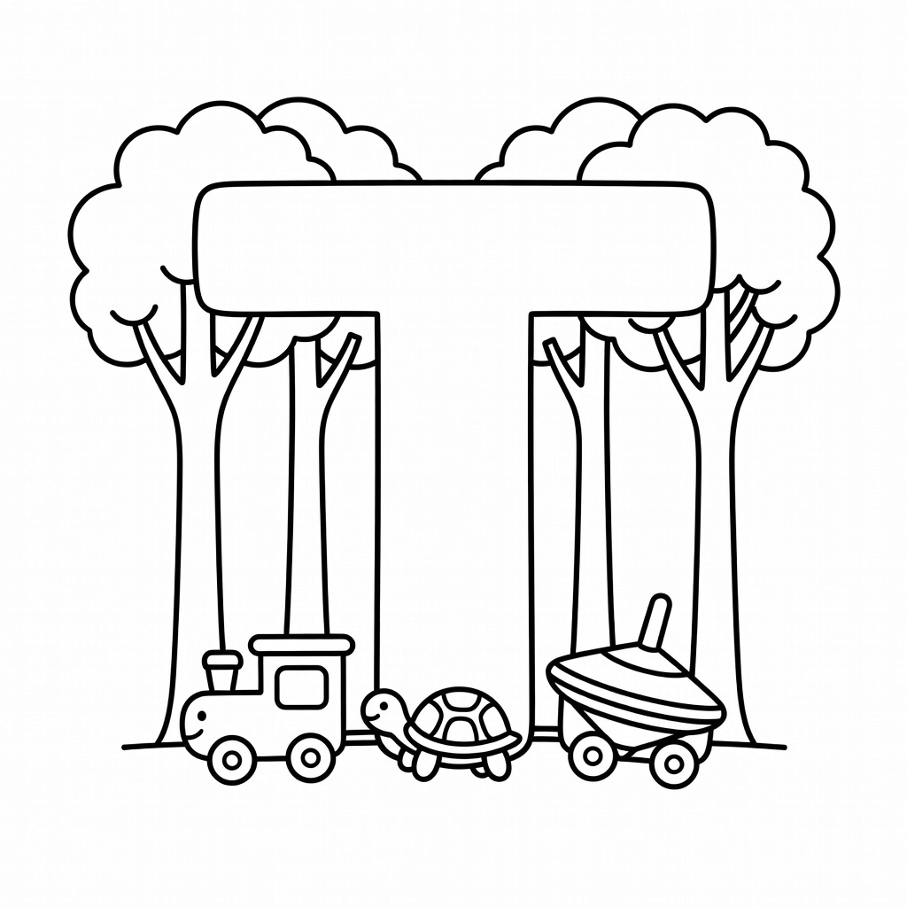 Letter T coloring page