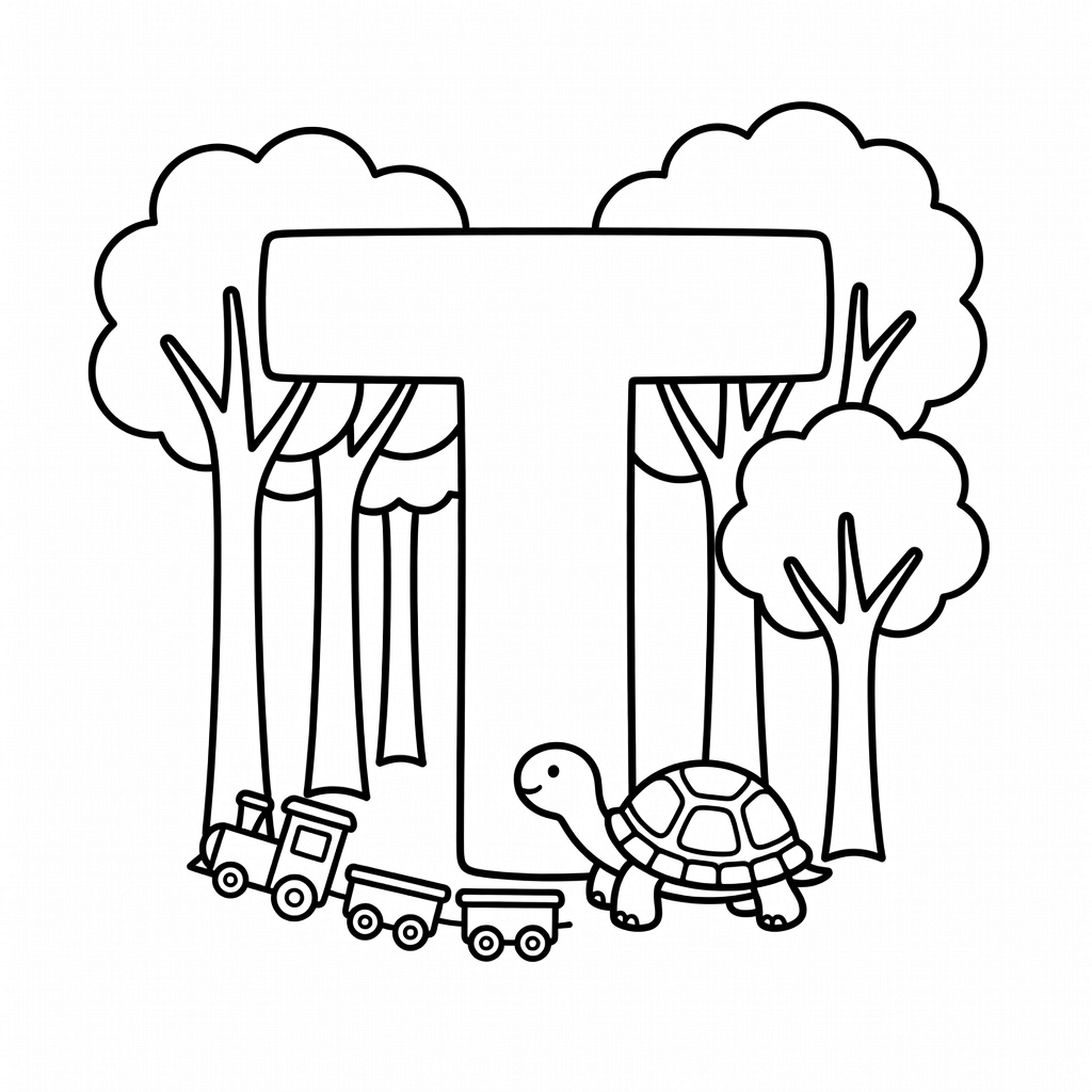 Letter T coloring page