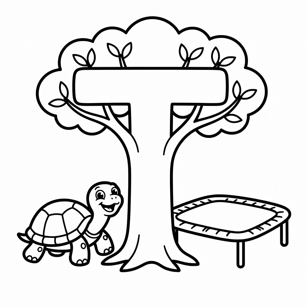 Letter T coloring page