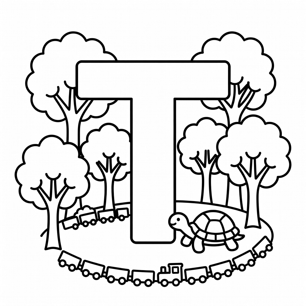 Letter T coloring page
