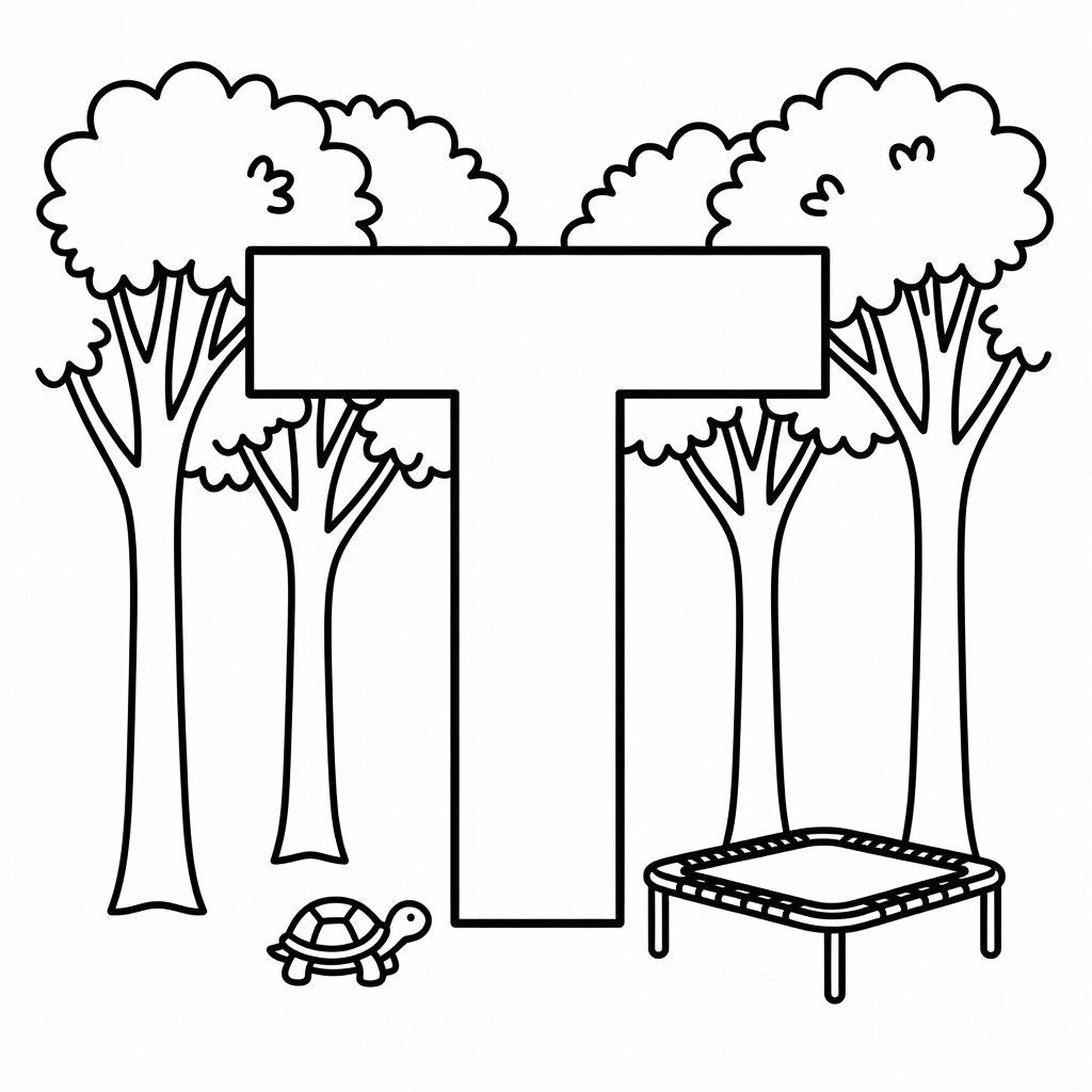 Letter T coloring page