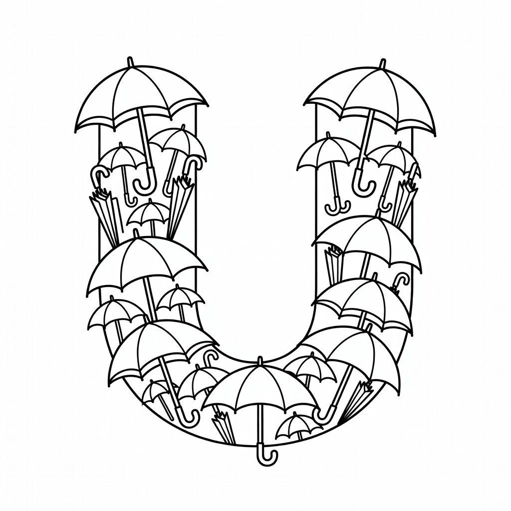 Letter U coloring page