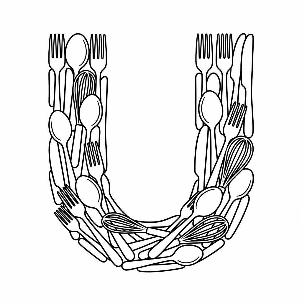 Letter U coloring page