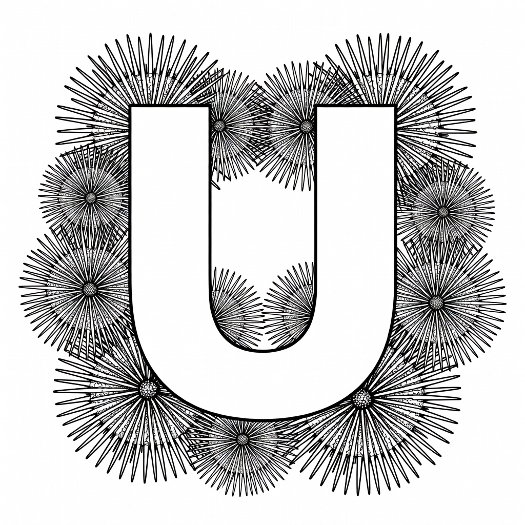 Letter U coloring page