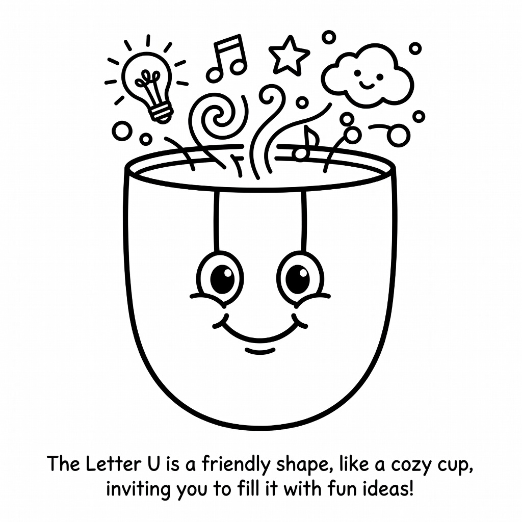 Letter U coloring page