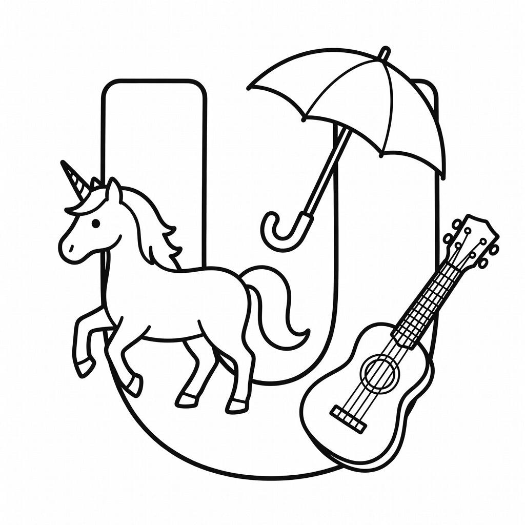 Letter U coloring page
