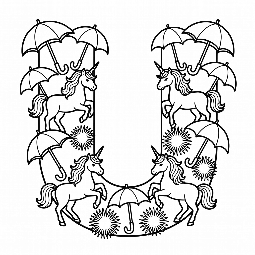 Letter U coloring page