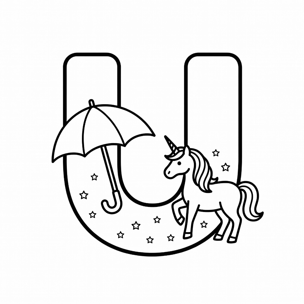 Letter U coloring page