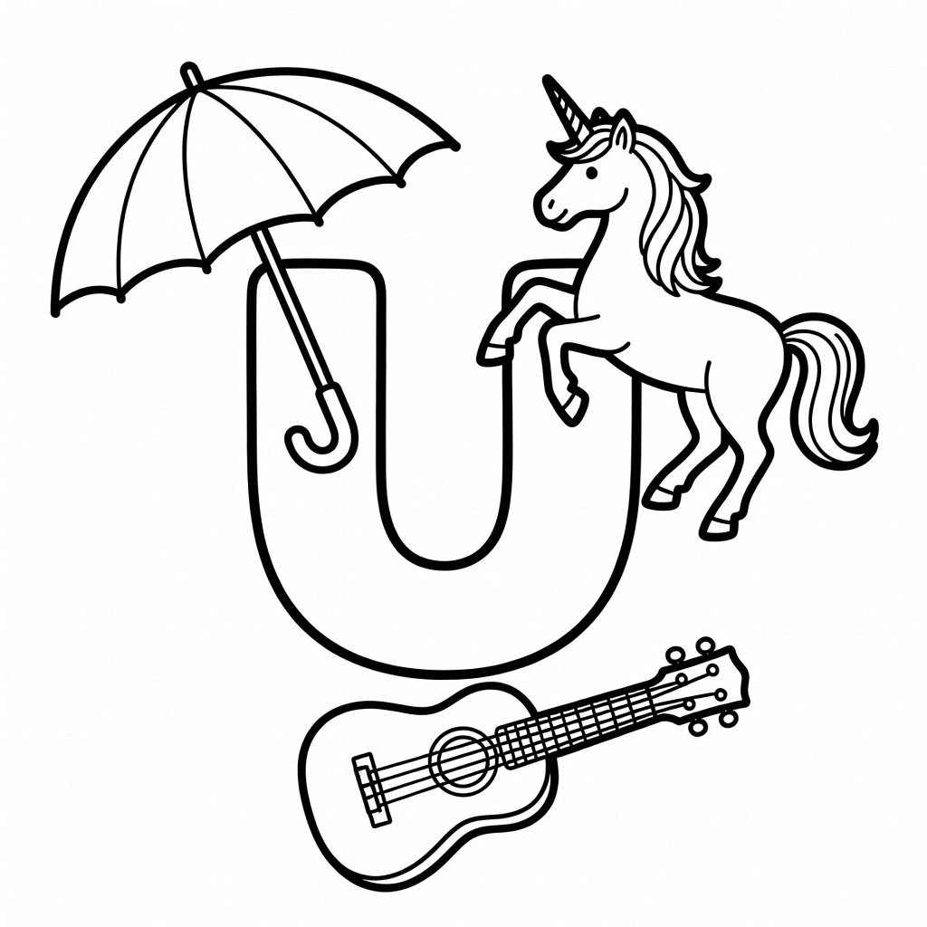 Letter U coloring page