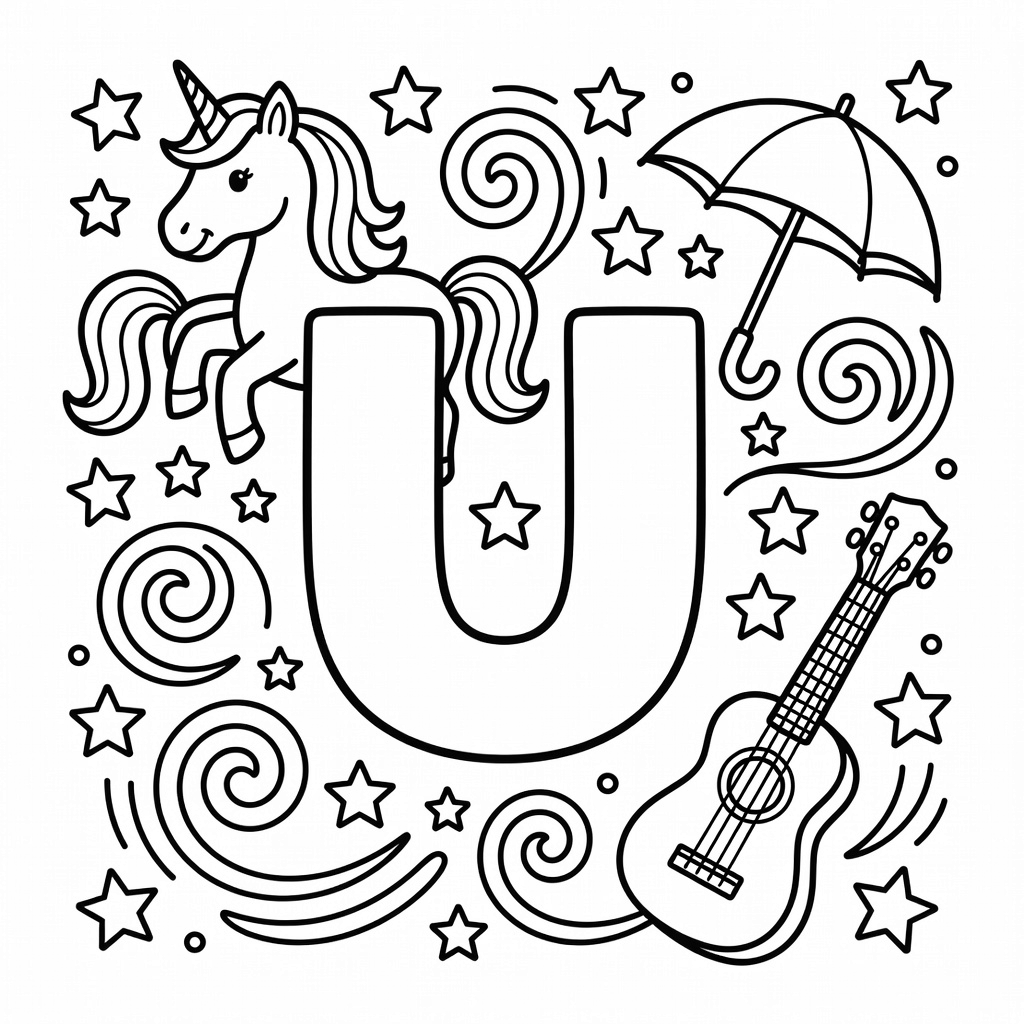 Letter U coloring page