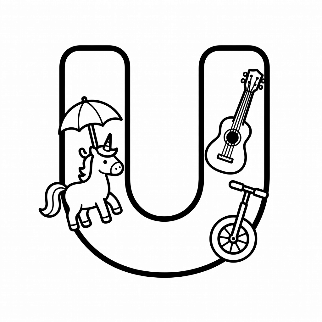 Letter U coloring page
