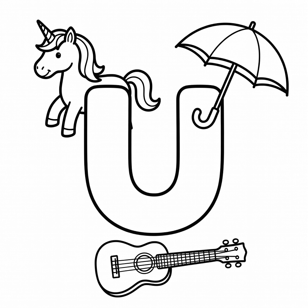 Letter U coloring page