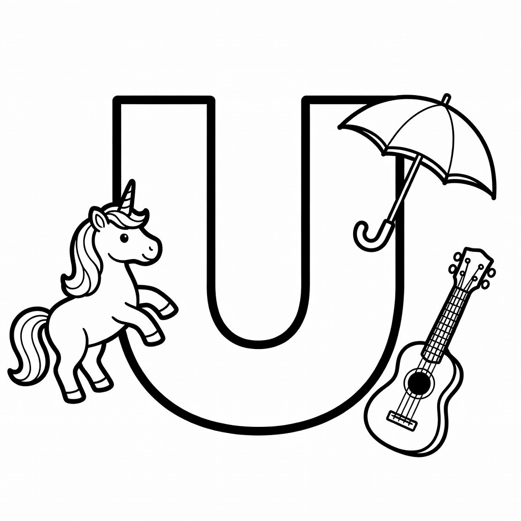 Letter U coloring page