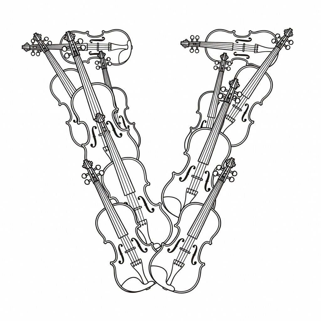 Letter V coloring page