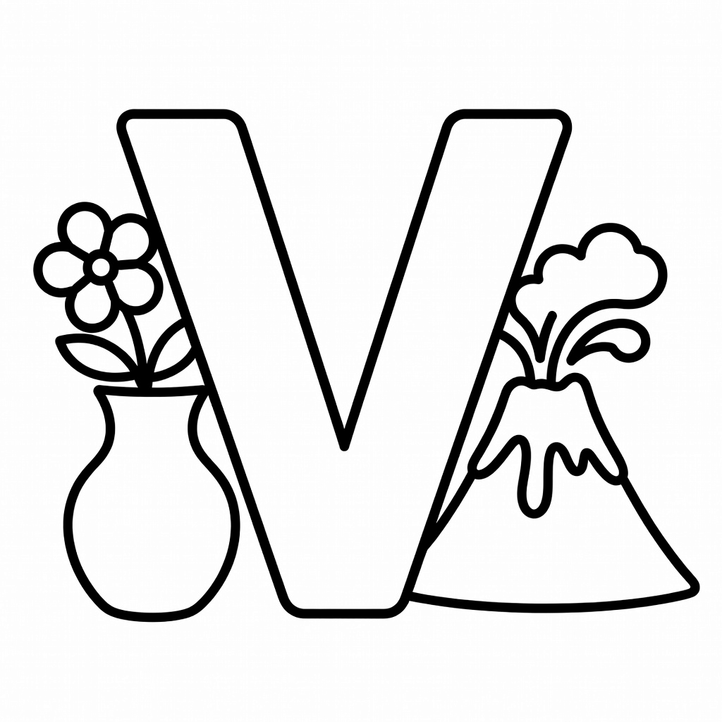 Letter V coloring page