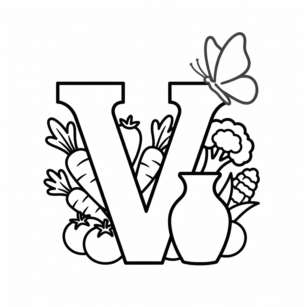 Letter V coloring page