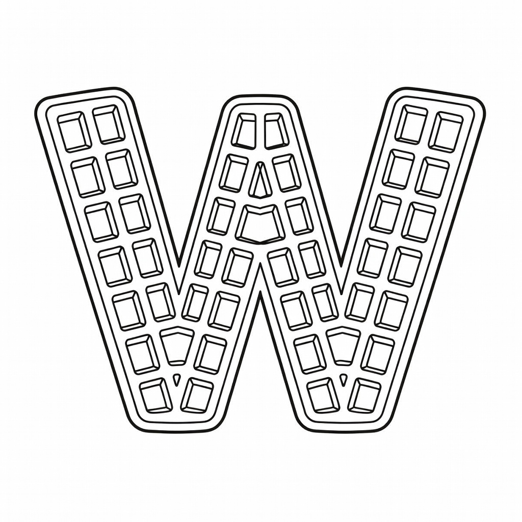 Letter W coloring page