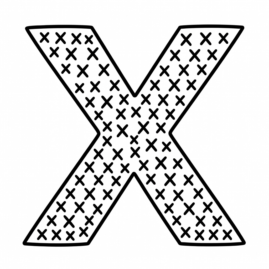 Letter X coloring page