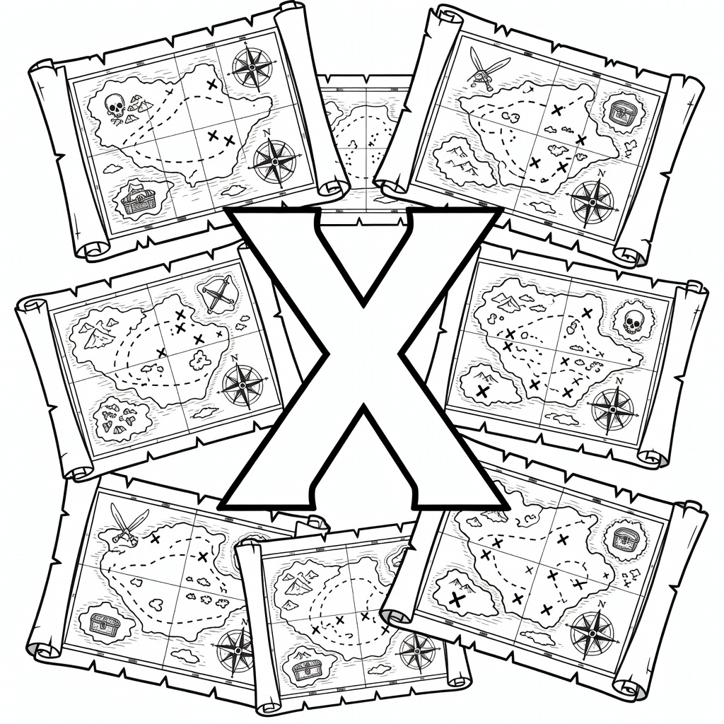 Letter X coloring page