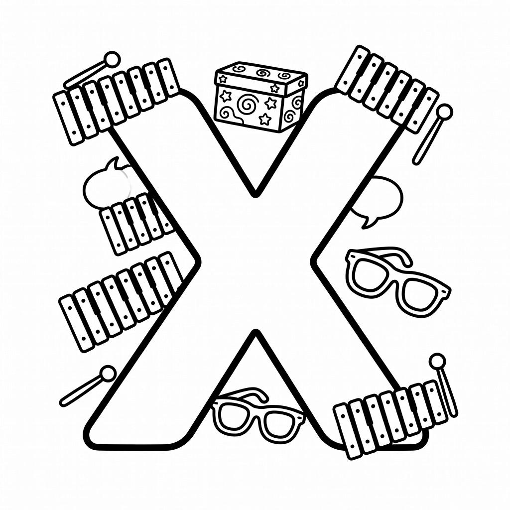 Letter X coloring page