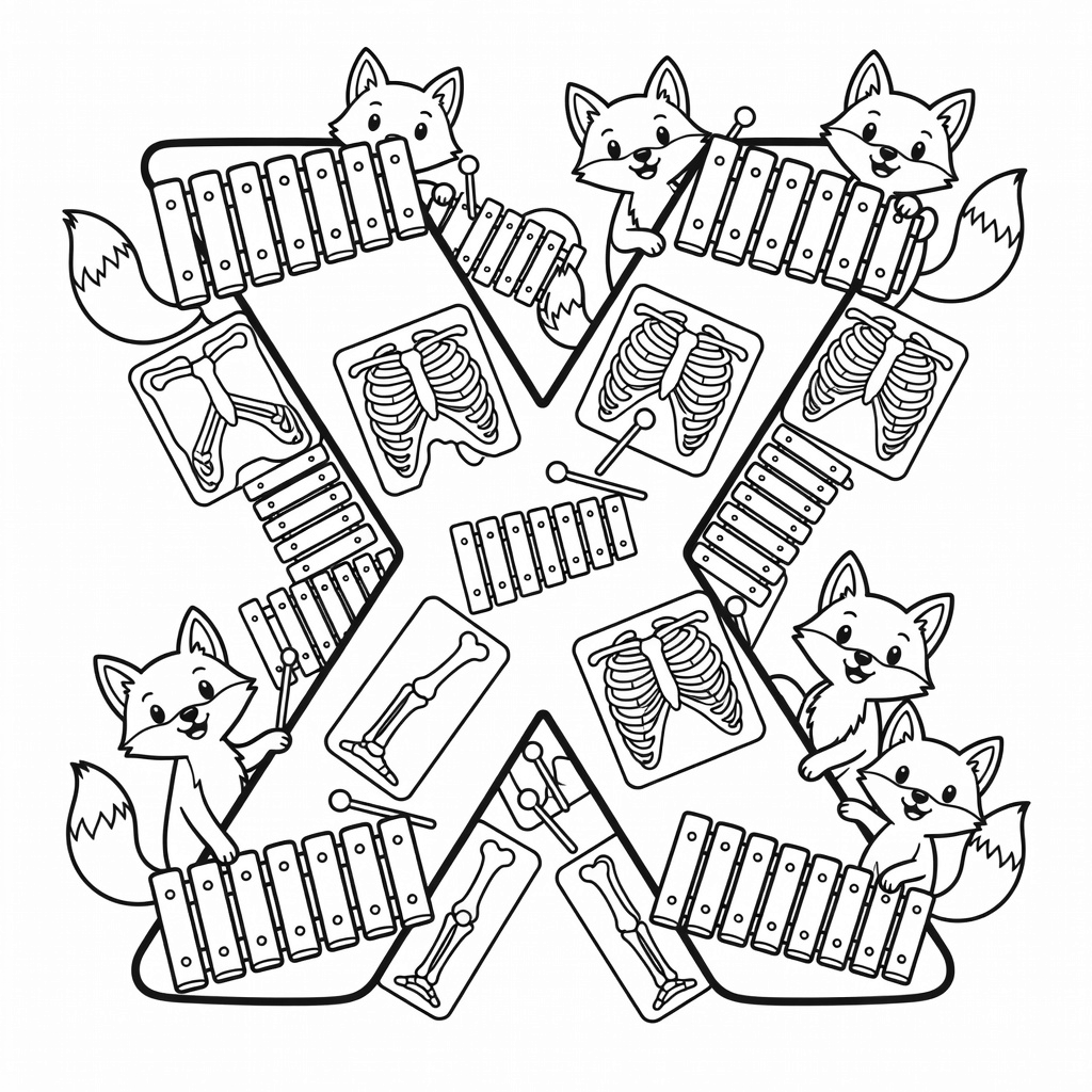 Letter X coloring page