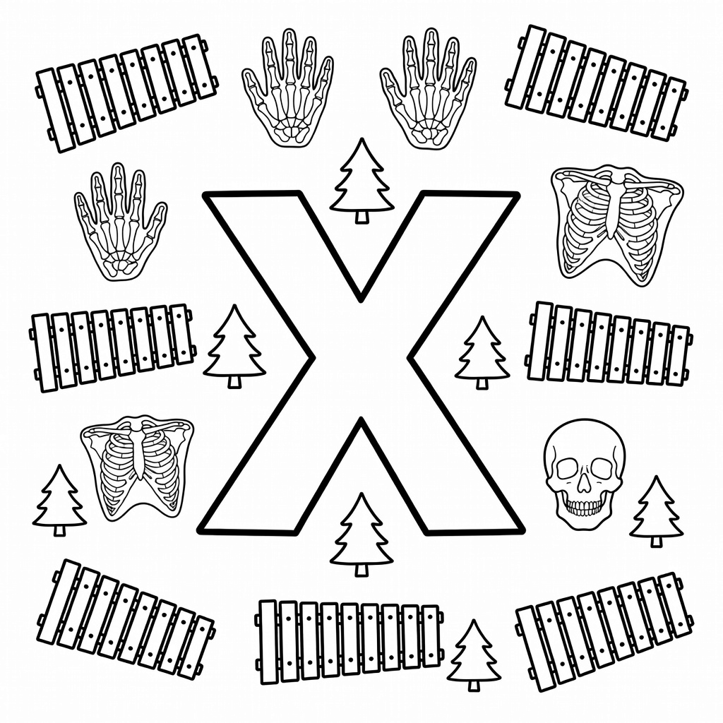 Letter X coloring page