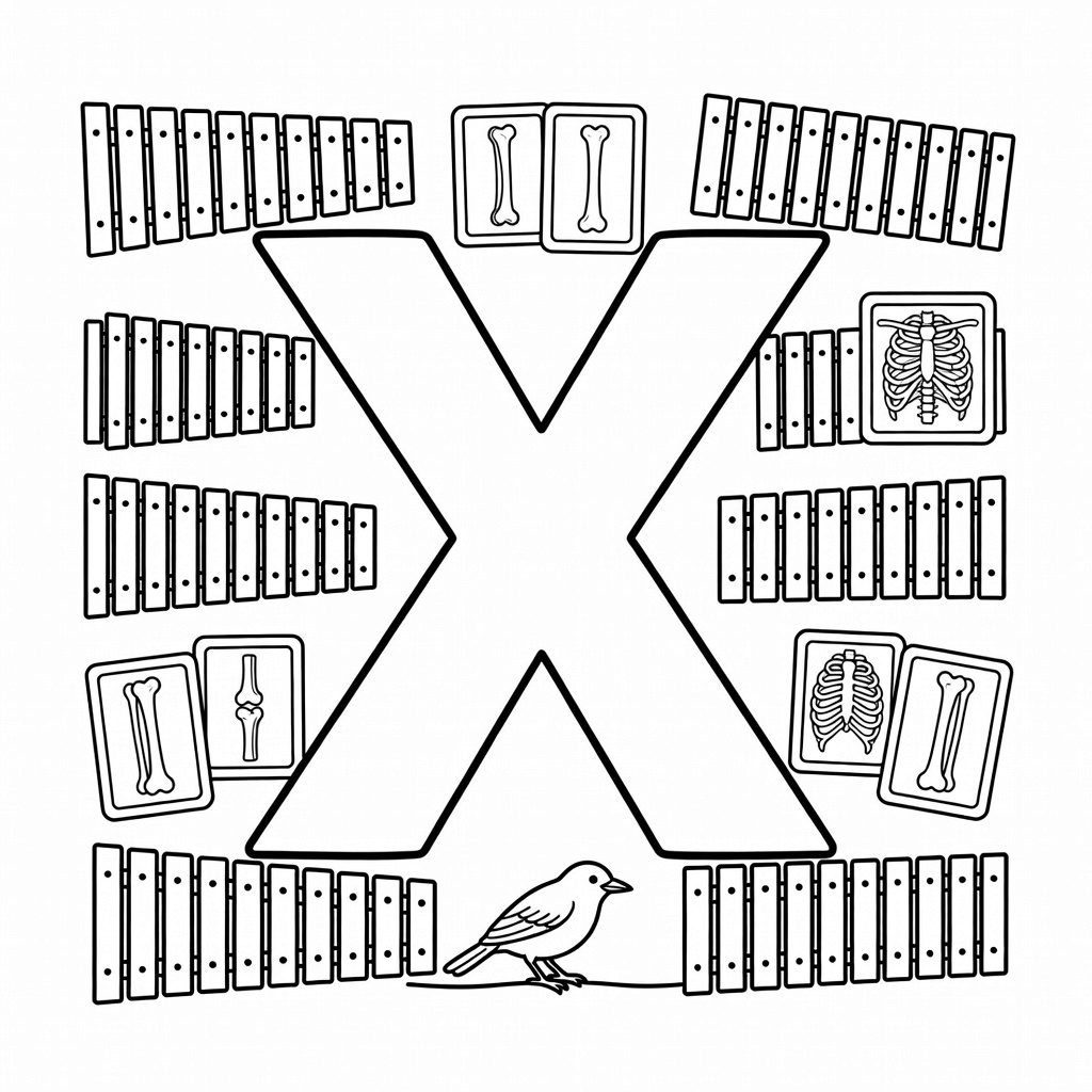 Letter X coloring page