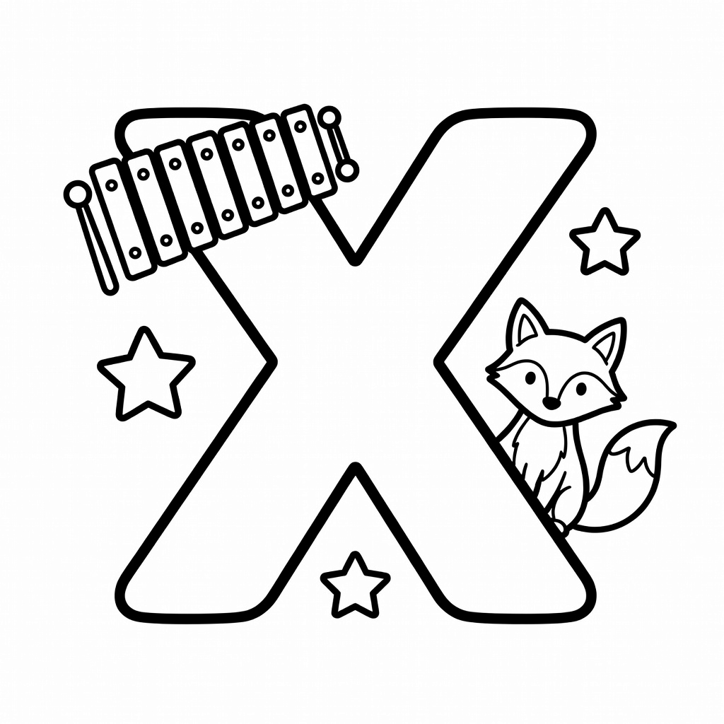 Letter X coloring page