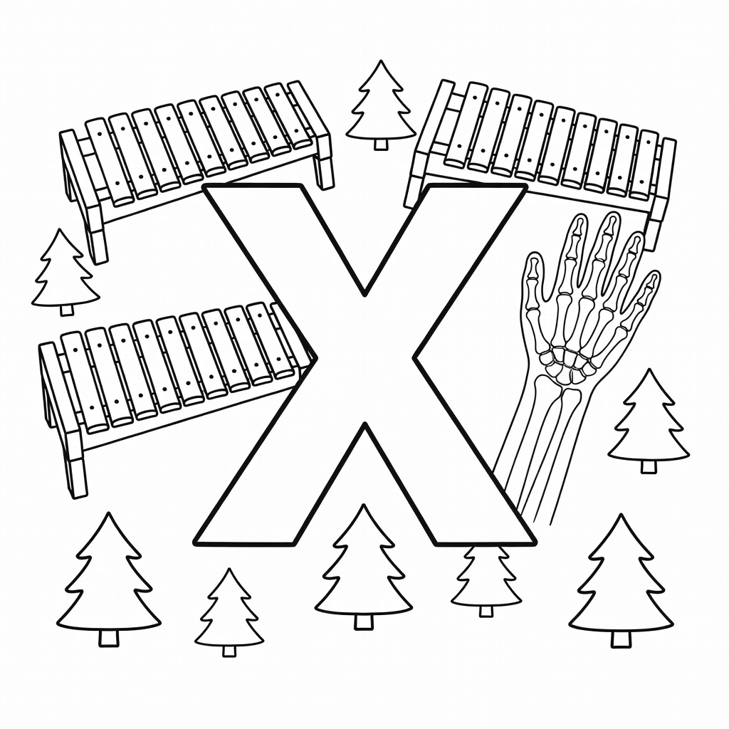 Letter X coloring page
