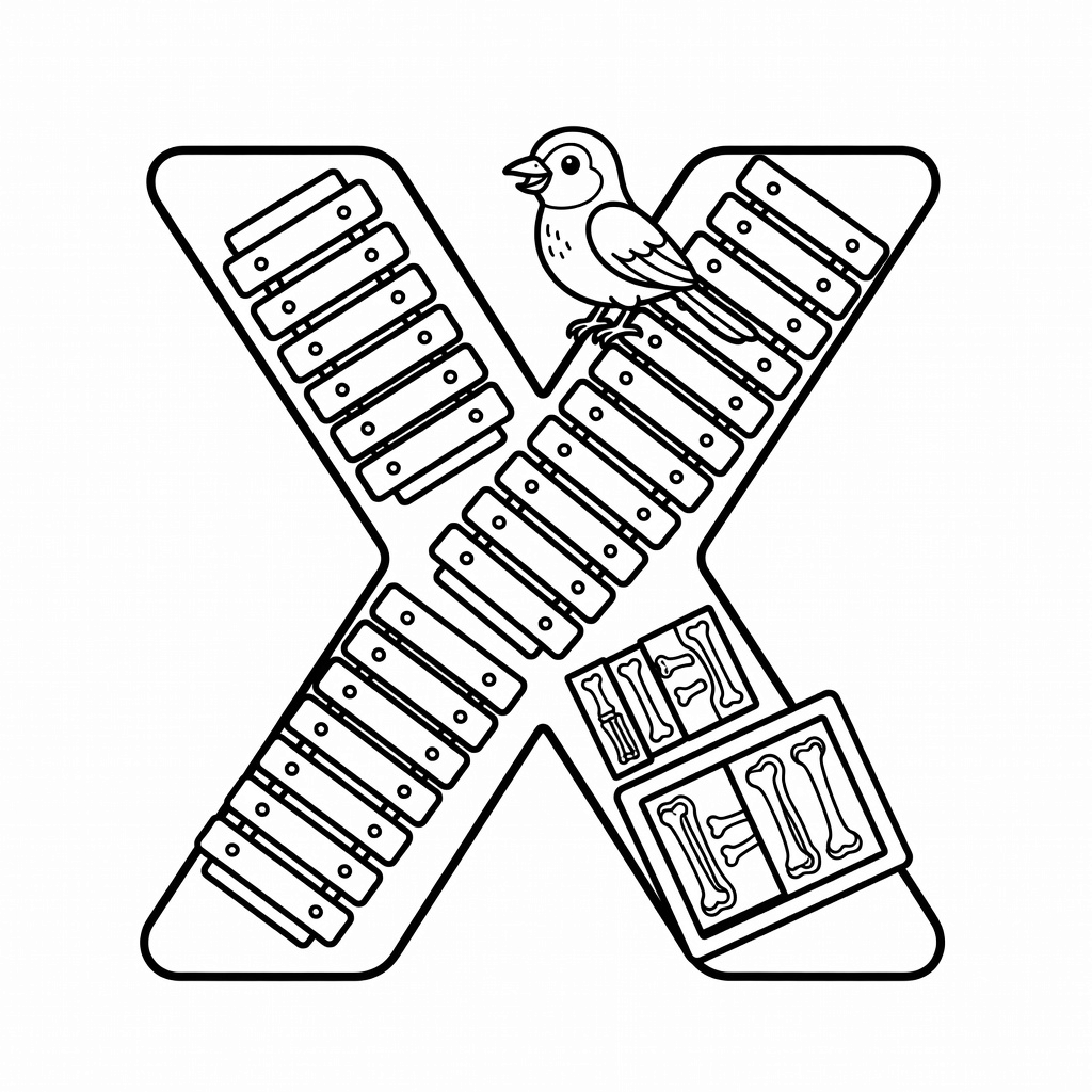 Letter X coloring page