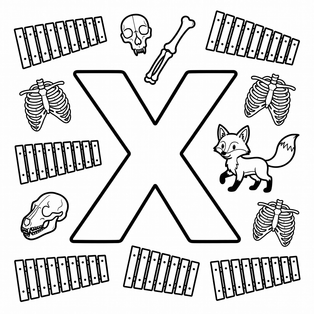 Letter X coloring page