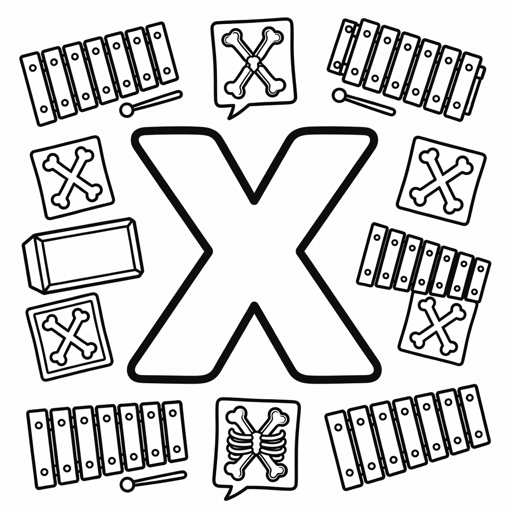 Letter X coloring page