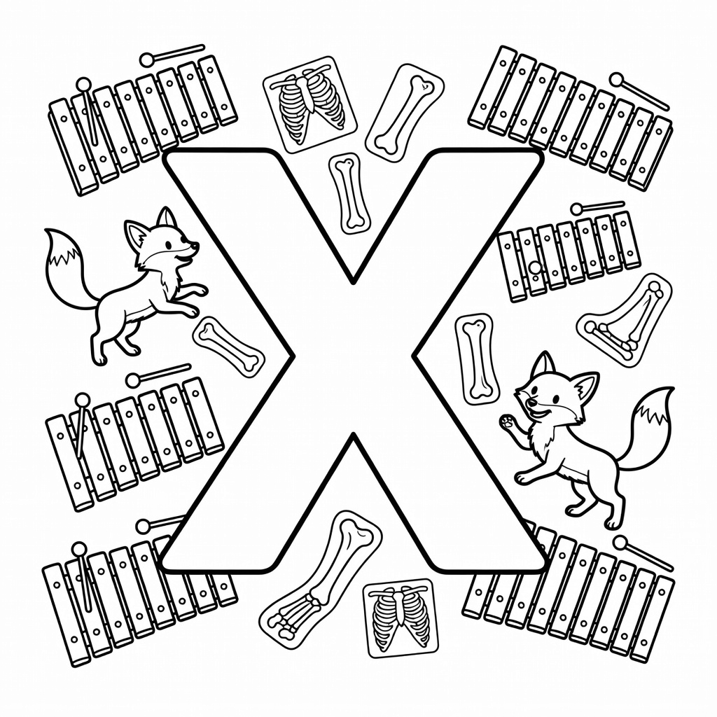 Letter X coloring page
