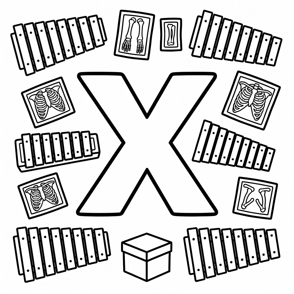 Letter X coloring page