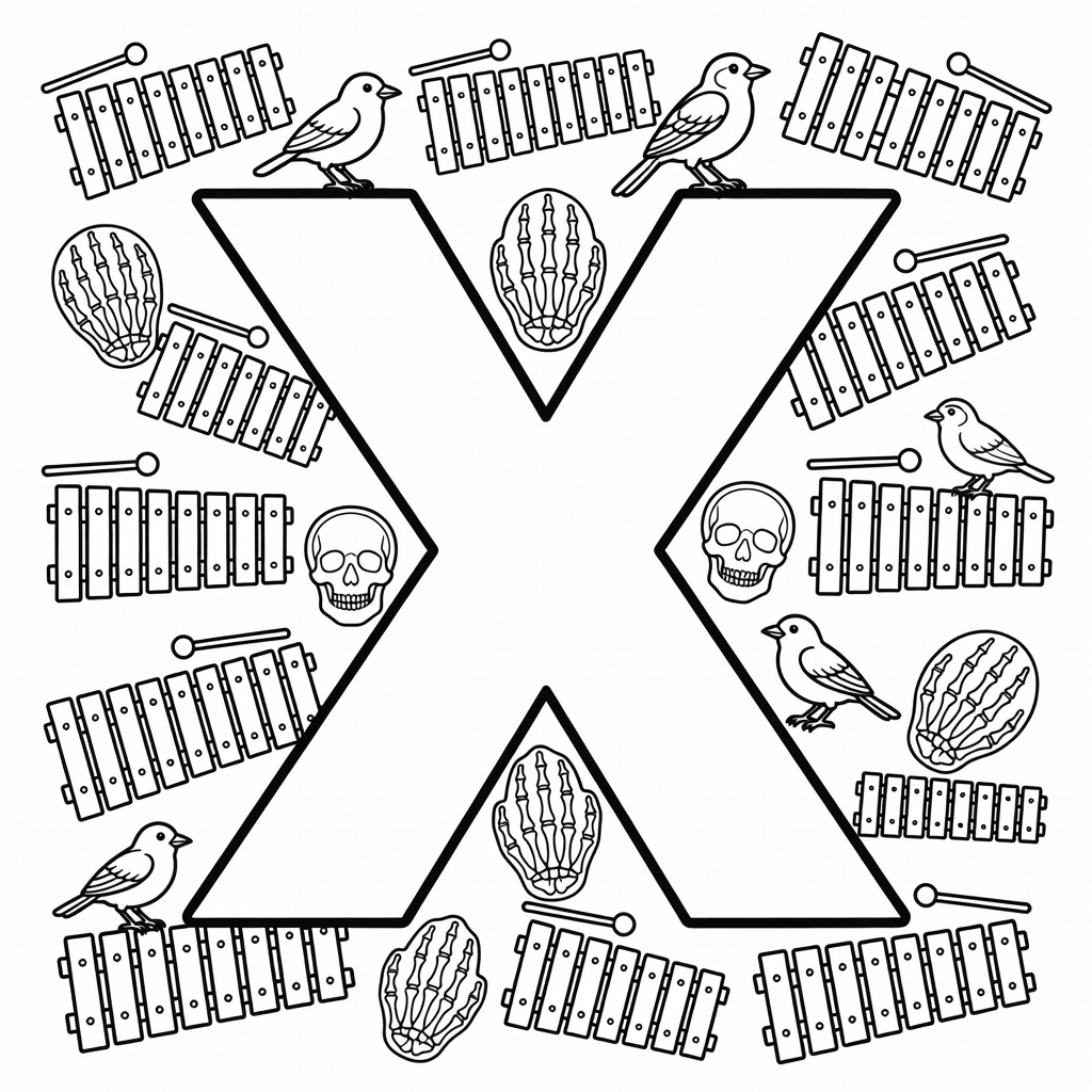 Letter X coloring page