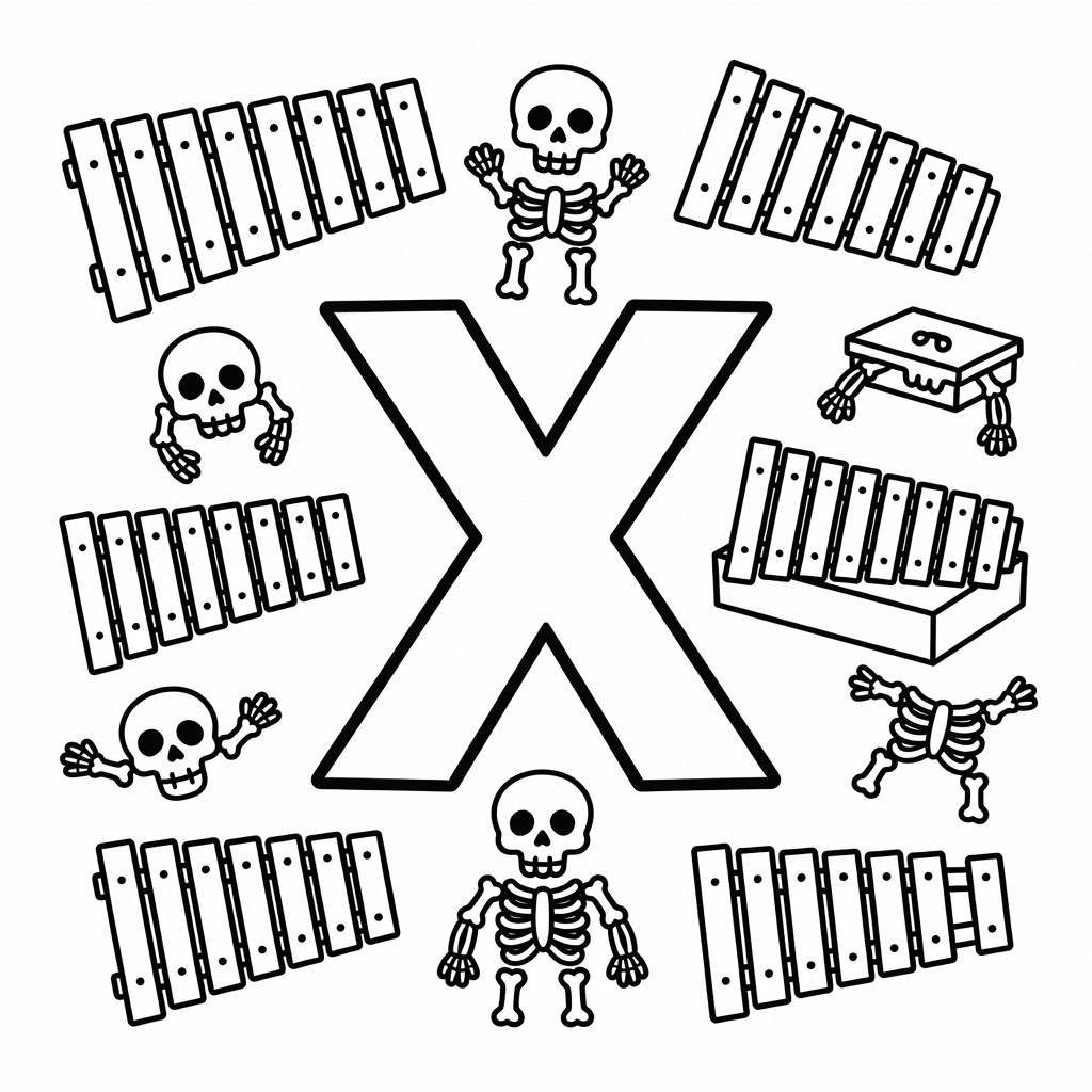 Letter X coloring page