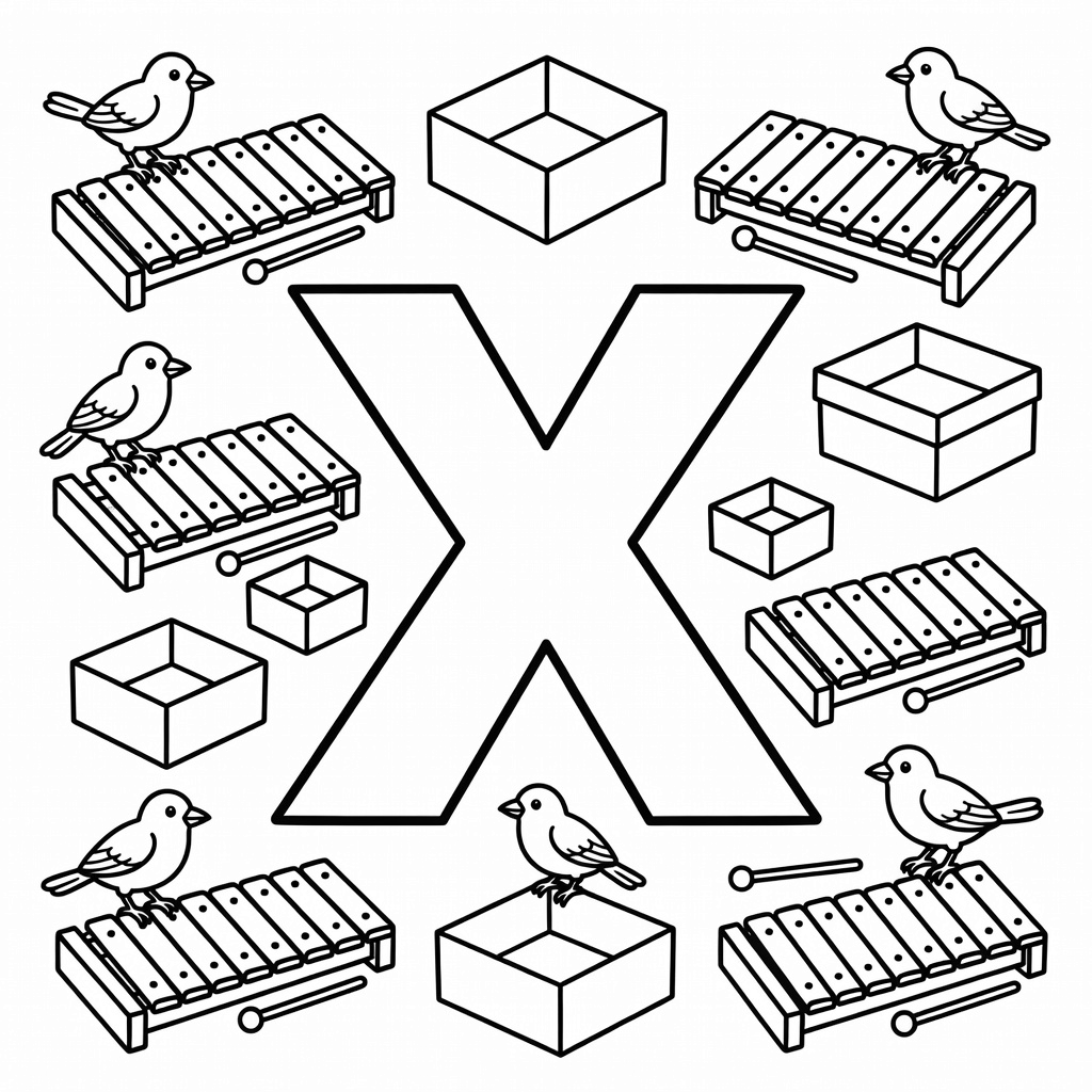 Letter X coloring page