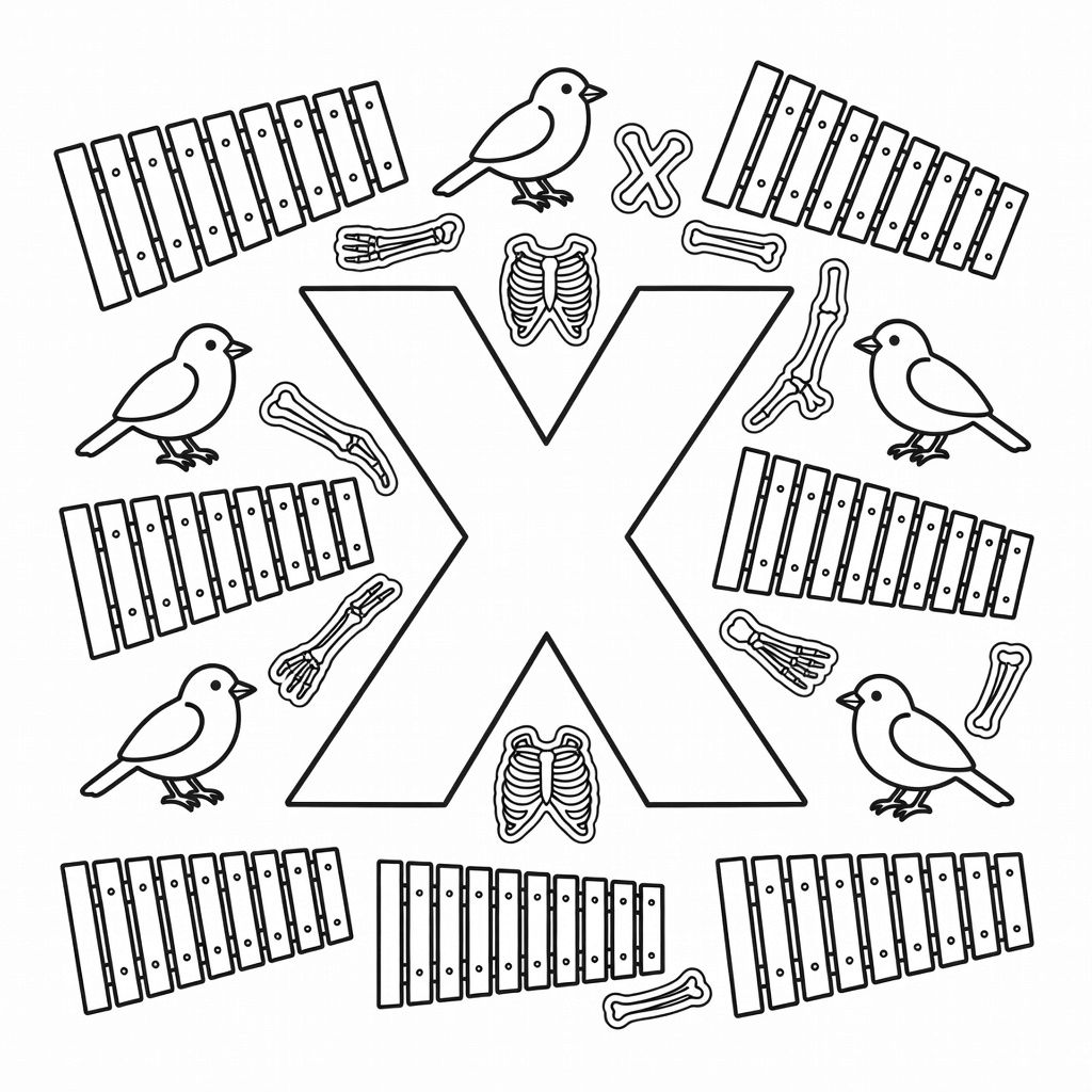 Letter X coloring page