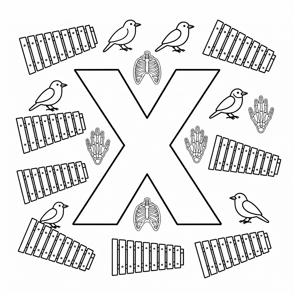 Letter X coloring page