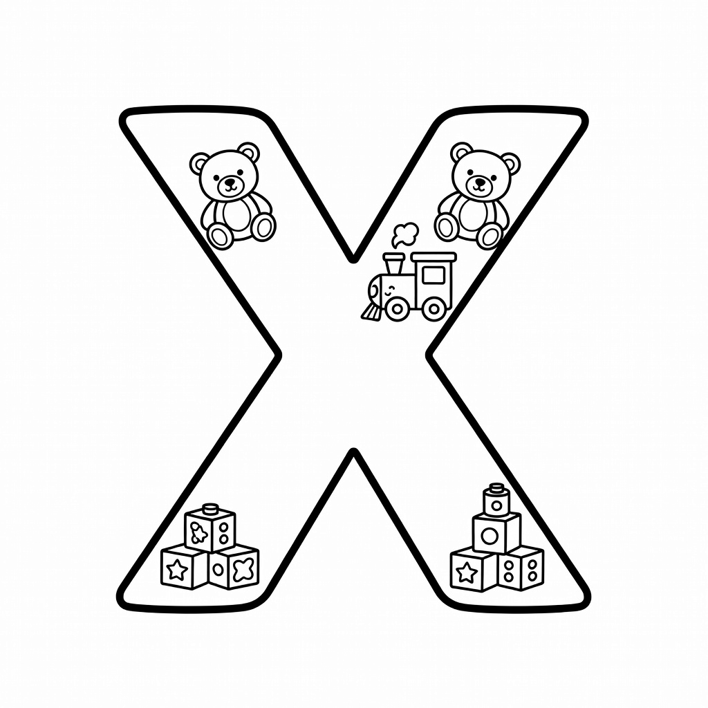 Letter X coloring page