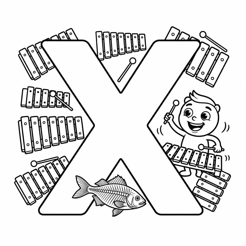 Letter X coloring page