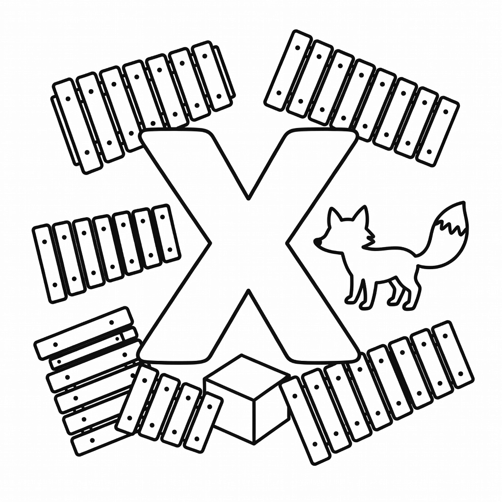 Letter X coloring page