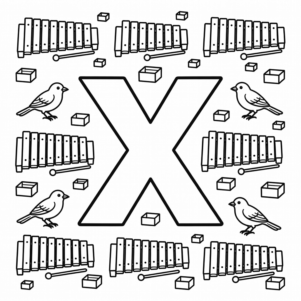 Letter X coloring page