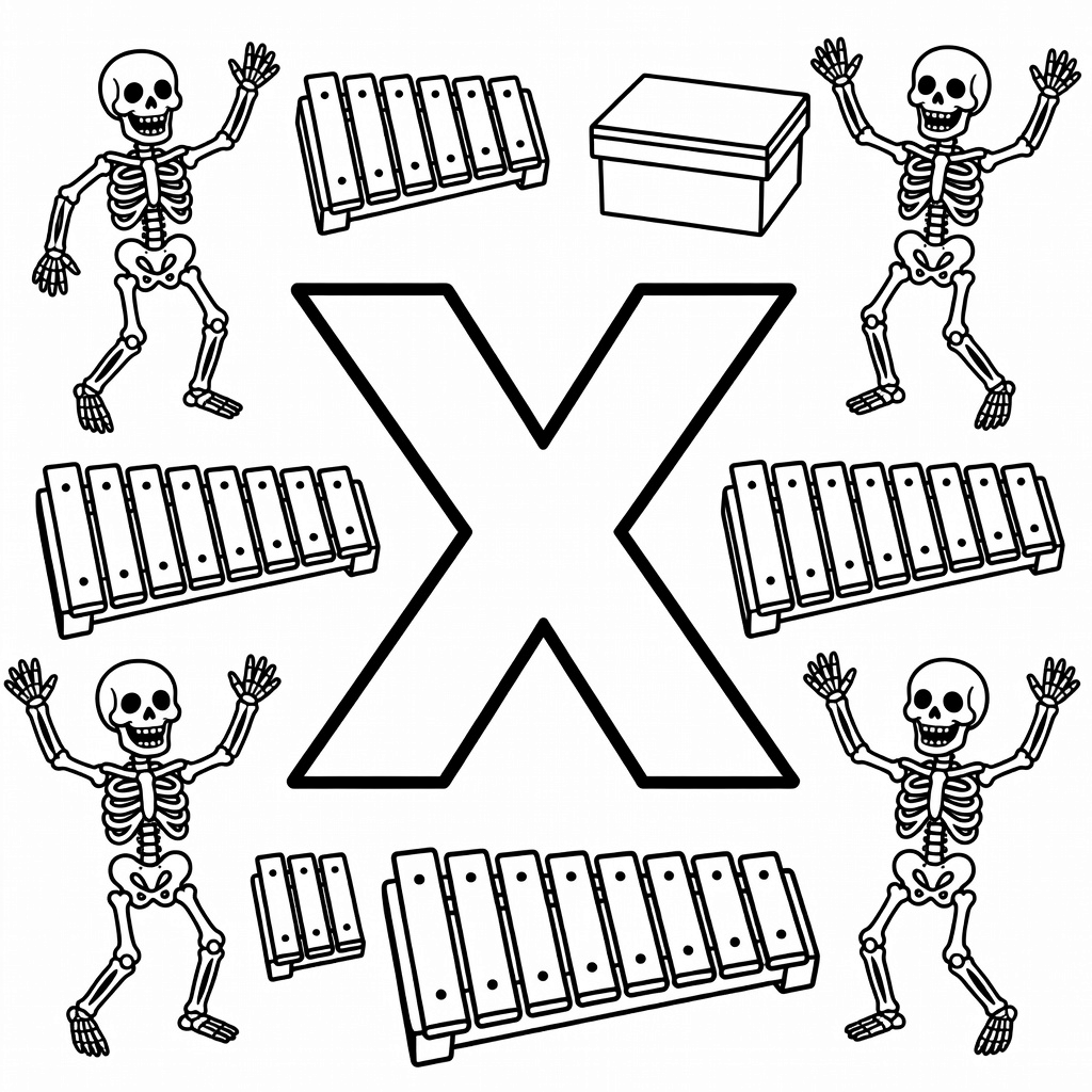 Letter X coloring page