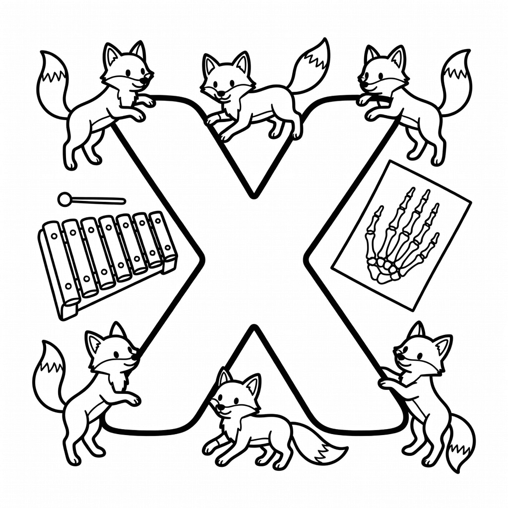 Letter X coloring page