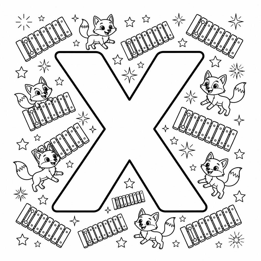 Letter X coloring page