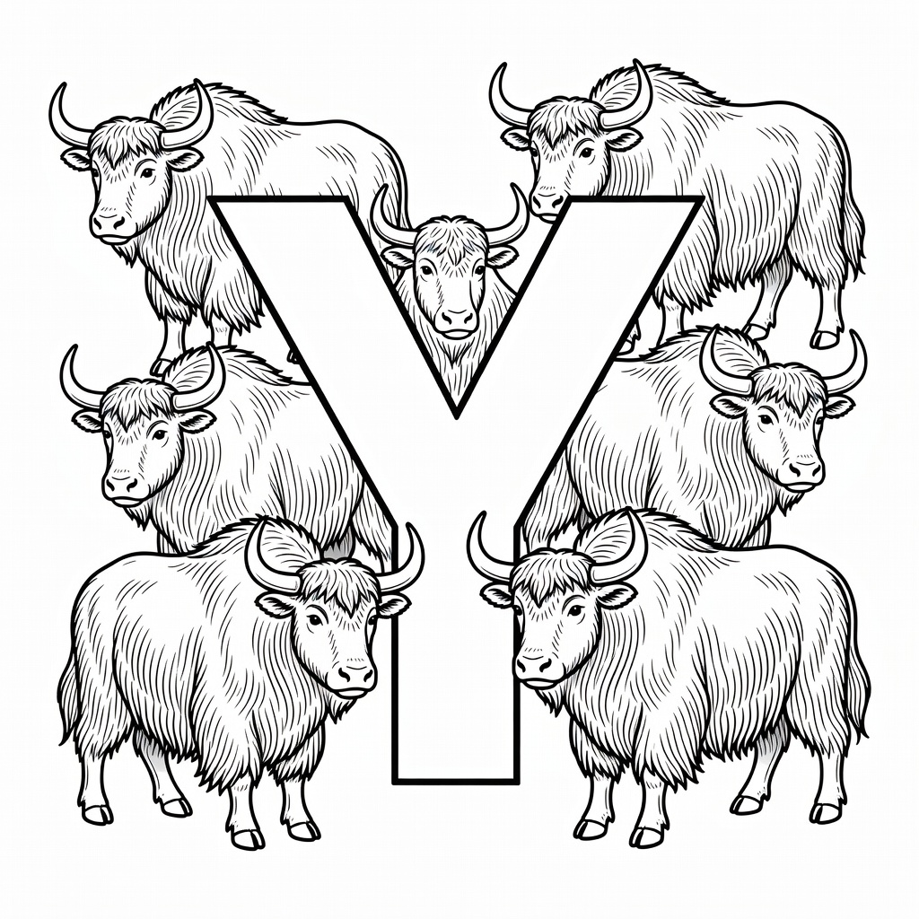 Letter Y coloring page